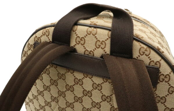 12031408 6 Gucci GG Rucksack Backpack Leather Khaki Beige