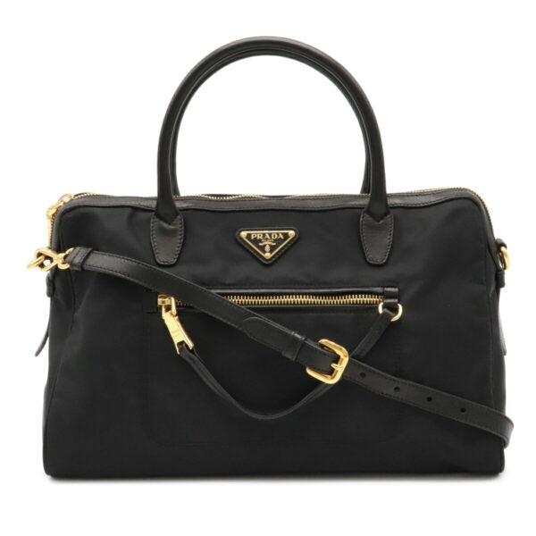 12031413 Prada 2WAY Nylon Leather Shoulder Bag Nero Black