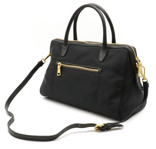 12031413 1 Prada 2WAY Nylon Leather Shoulder Bag Nero Black