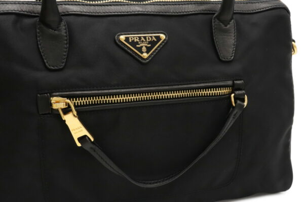 12031413 8 Prada 2WAY Nylon Leather Shoulder Bag Nero Black