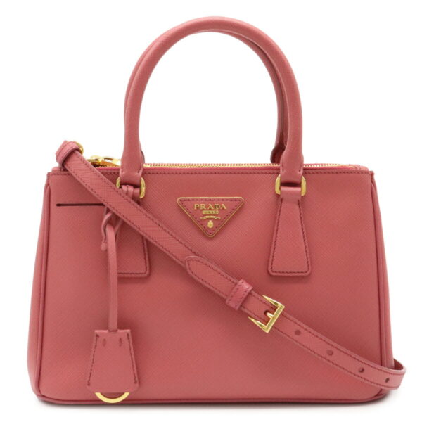 12031418 Prada Saffiano Lux 2WAY Leather Handbag Tamaris Pink