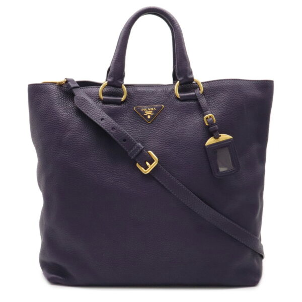 12031524 Prada 2WAY Leather Shoulder Bag Purple