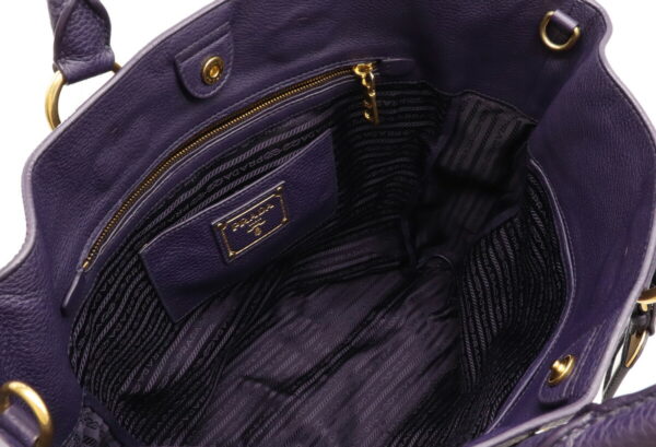 12031524 4 Prada 2WAY Leather Shoulder Bag Purple