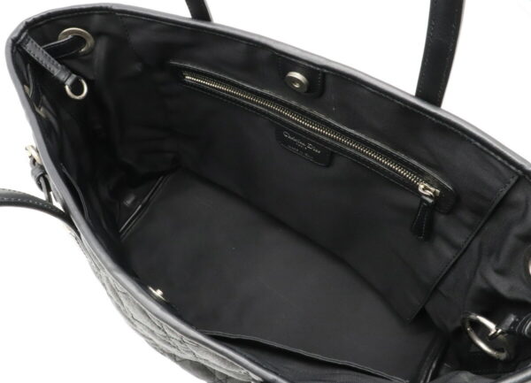 12040381 4 Christian Dior Lady Dior Panarea Tote Bag Leather Black