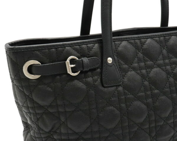 12040381 6 Christian Dior Lady Dior Panarea Tote Bag Leather Black