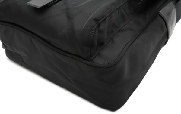 12040453 2 Prada Diagonal Nylon Leather Messenger Bag Nero Black