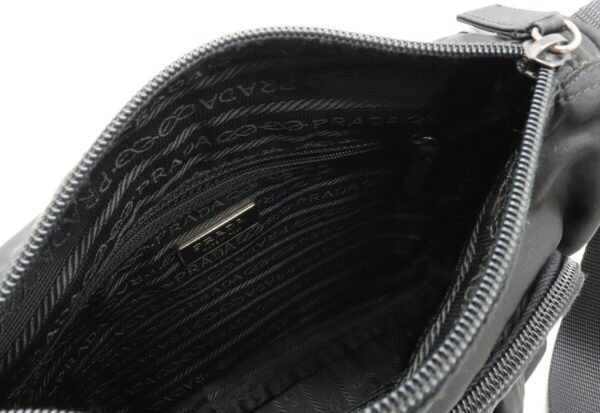 12040453 4 Prada Diagonal Nylon Leather Messenger Bag Nero Black