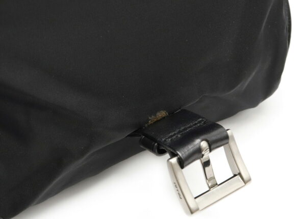 12040453 7 Prada Diagonal Nylon Leather Messenger Bag Nero Black