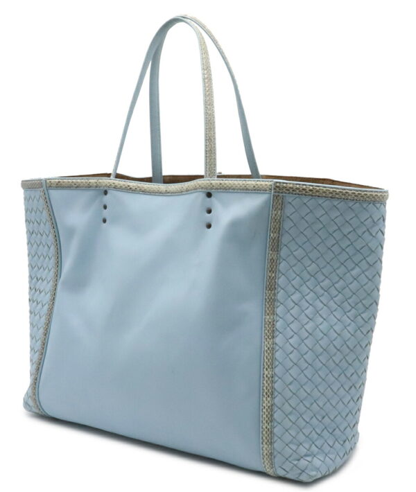 12040462 1 Bottega Veneta Intrecciato Tote Bag Leather Python Light Blue