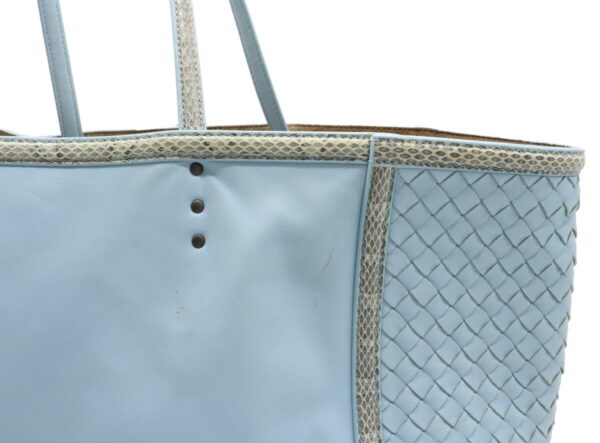 12040462 5 Bottega Veneta Intrecciato Tote Bag Leather Python Light Blue