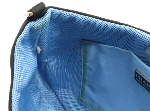 12040524 5 Prada Mini Nylon Patent Leather Handbag Nero Black Blue