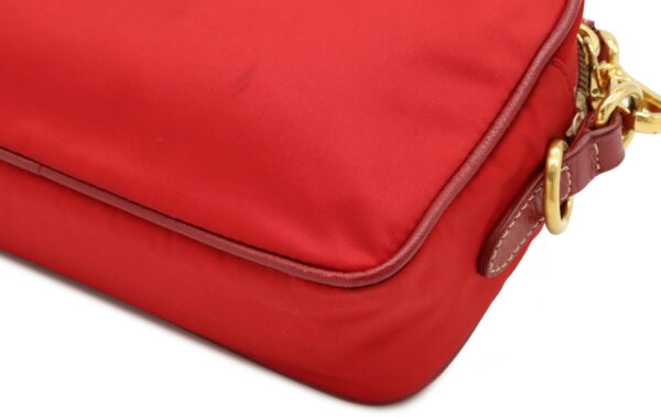 12040551 2 Prada 2WAY Nylon Leather Pouch Red