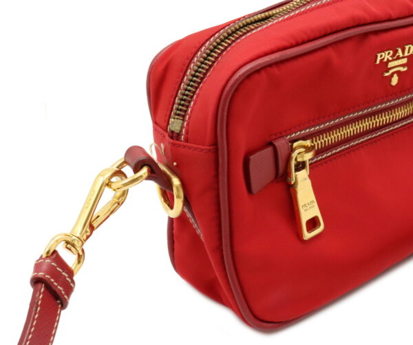 12040551 7 Prada 2WAY Nylon Leather Pouch Red