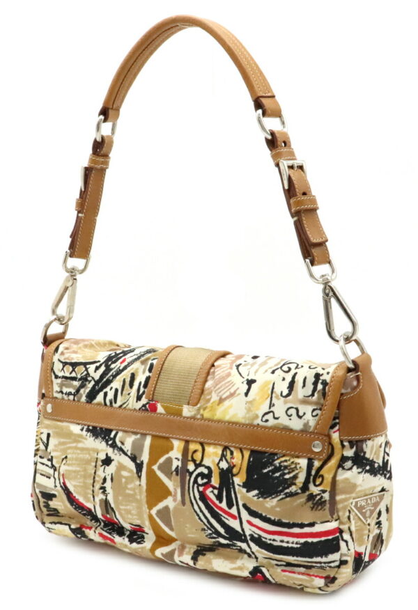 12040569 1 Prada All Over Nylon Handbag Camel Beige