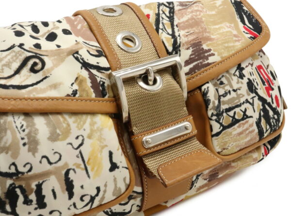 12040569 6 Prada All Over Nylon Handbag Camel Beige