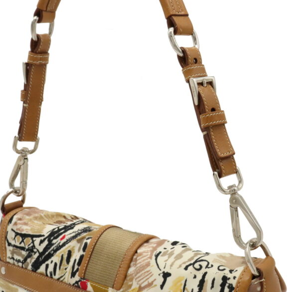 12040569 7 Prada All Over Nylon Handbag Camel Beige