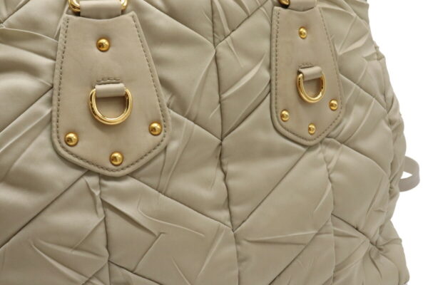 12040582 7 Prada 2WAY Nylon Leather Shoulder Bag Beige