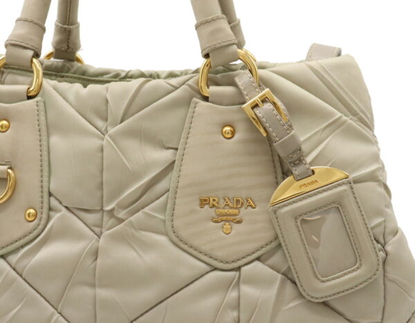 12040582 8 Prada 2WAY Nylon Leather Shoulder Bag Beige