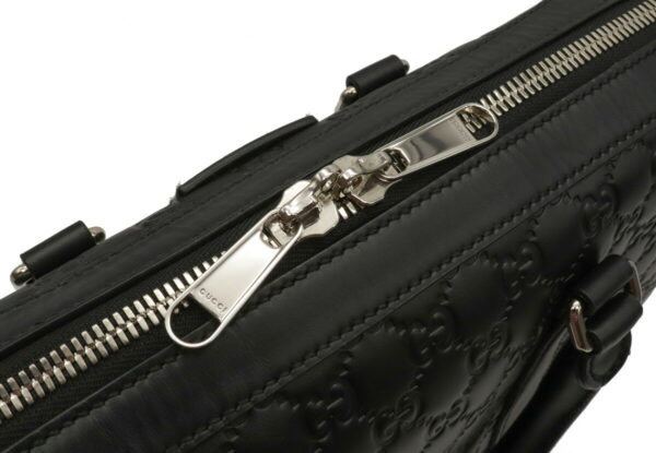 12040638 3 Gucci Guccisima Business Briefcase Leather Black