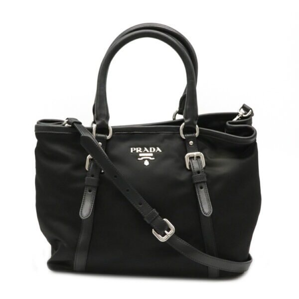 12040677 Prada 2WAY Nylon Leather Shoulder Bag Nero Black