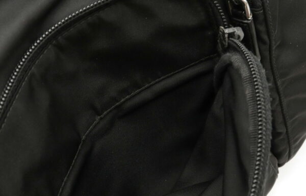 12040716 5 Prada Vela Diagonal Nylon Leather Messenger Bag Nero Black