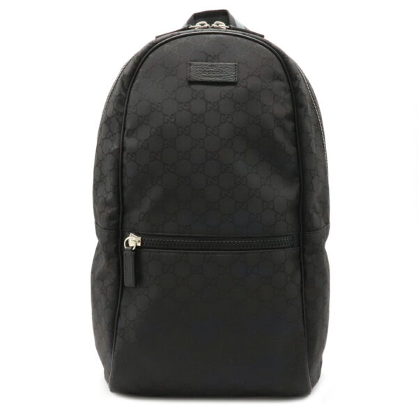 12040722 Gucci GG Nylon Backpack Rucksack Black Gray