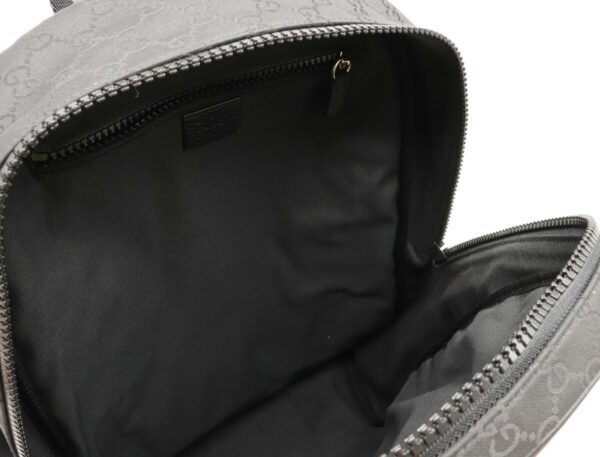 12040722 4 Gucci GG Nylon Backpack Rucksack Black Gray