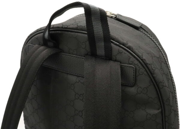 12040722 5 Gucci GG Nylon Backpack Rucksack Black Gray