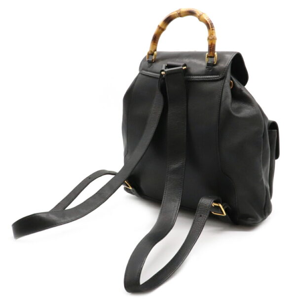 12041075 1 Gucci Bamboo Rucksack Backpack Leather Black