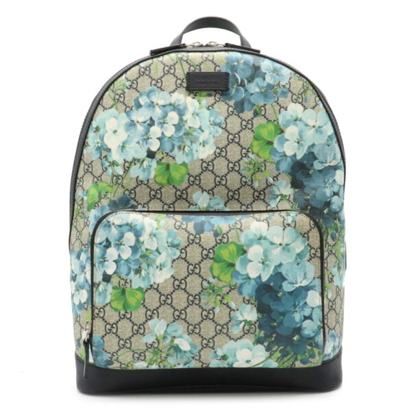 12041079 Gucci GG Blooms GG Supreme Backpack Leather Blue