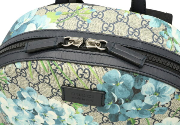 12041079 5 Gucci GG Blooms GG Supreme Backpack Leather Blue