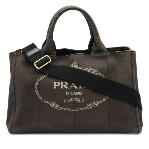 12041146 Prada Canapa 2WAY Denim Shoulder Bag Nero Black