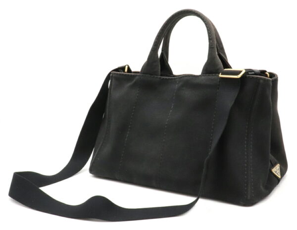 12041146 1 Prada Canapa 2WAY Denim Shoulder Bag Nero Black