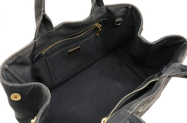 12041146 4 Prada Canapa 2WAY Denim Shoulder Bag Nero Black