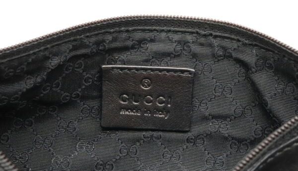 12041204 7 Gucci Sherry Line Accessory Pouch Leather Black