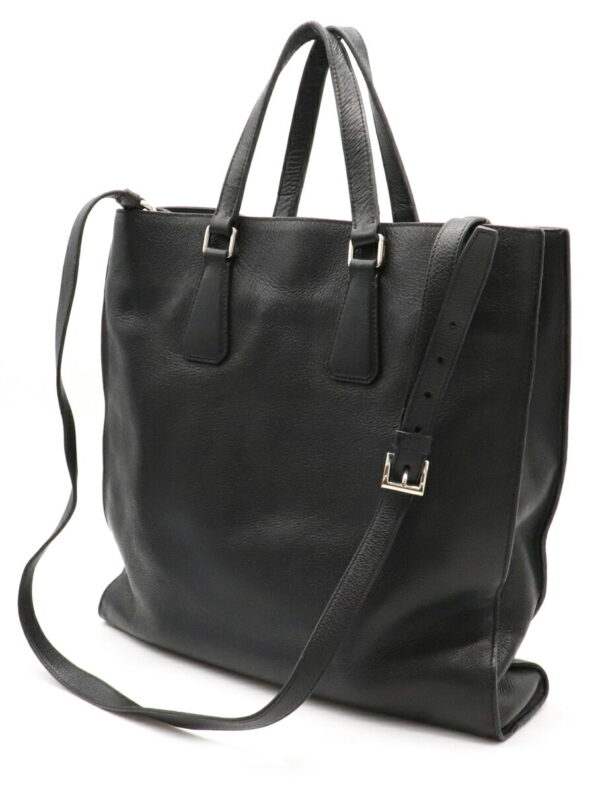 12041209 1 Prada 2WAY Soft Calf Leather Business Bag Nero Black