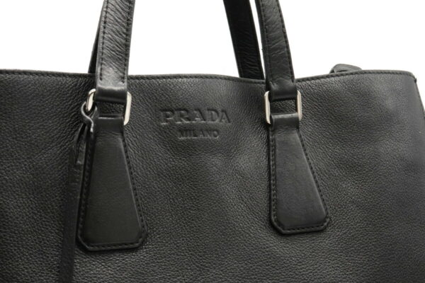 12041209 7 Prada 2WAY Soft Calf Leather Business Bag Nero Black