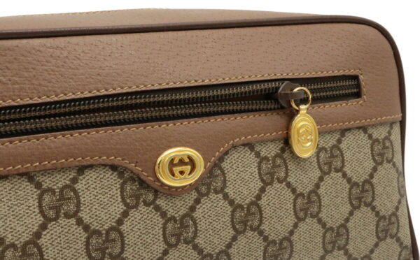 12041210 7 Gucci GG Supreme Clutch Bag Leather Beige Mocha