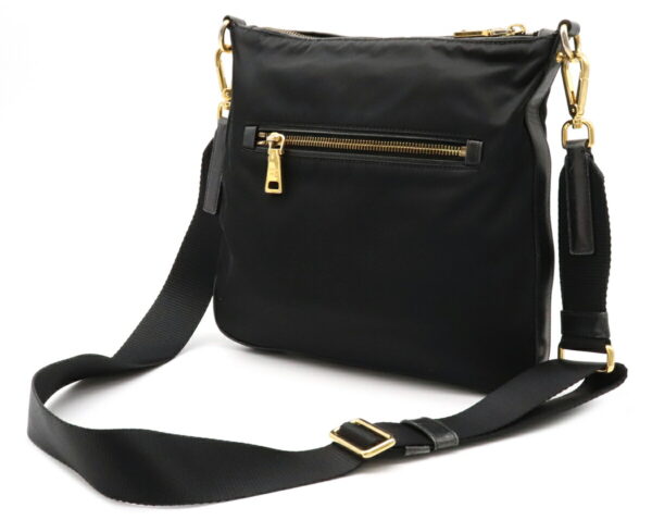 12041212 1 Prada Diagonal Nylon Leather Shoulder Bag Nero Black