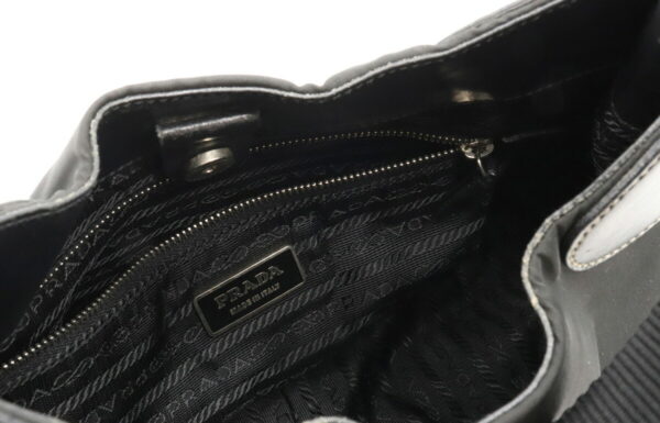 12041213 4 Prada Nylon Leather Shoulder Bag Nero Black