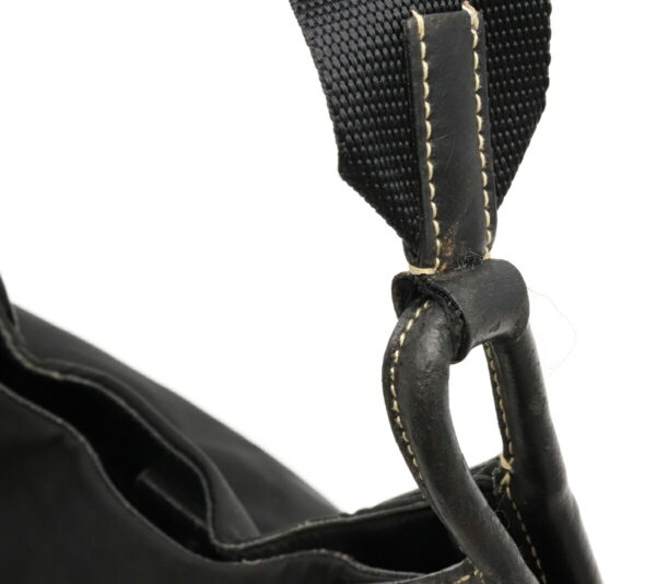 12041213 6 Prada Nylon Leather Shoulder Bag Nero Black