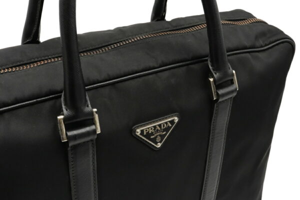 12041214 8 Prada Business Nylon Leather Briefcase Nero Black