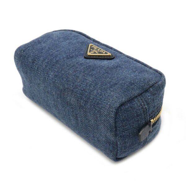 12041222 2 Prada Denim Cosmetic Pouch Bleu Blue