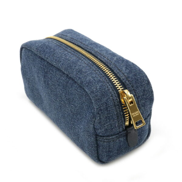 12041222 3 Prada Denim Cosmetic Pouch Bleu Blue