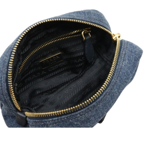 12041222 4 Prada Denim Cosmetic Pouch Bleu Blue