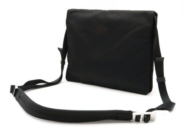 12041352 1 Prada Diagonal Nylon Leather Shoulder Bag Nero Black