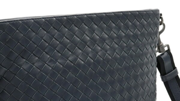 12041417 8 Bottega Veneta Intrecciato Shoulder Bag Diagonal Leather Navy Blue