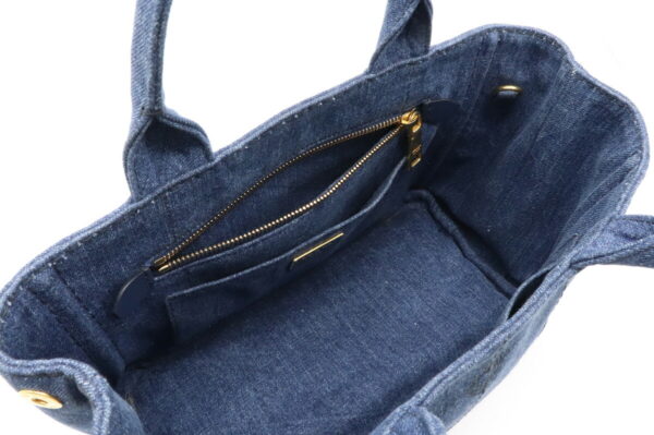 12041420 5 Prada Canapa 2WAY Denim Shoulder Bag Bleu Blue