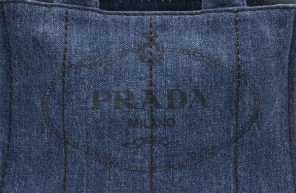 12041420 8 Prada Canapa 2WAY Denim Shoulder Bag Bleu Blue