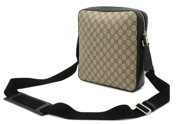 12041424 1 Gucci GG Supreme Diagonal Shoulder Bag Leather Beige